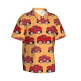 thumbnail image 2 of Balery Red Cars Print Men's Hawaiian Shirts Short Sleeve Beach Shirt Relaxed Fit Vacation Button Down Shirts-3X-Large, 2 of 9