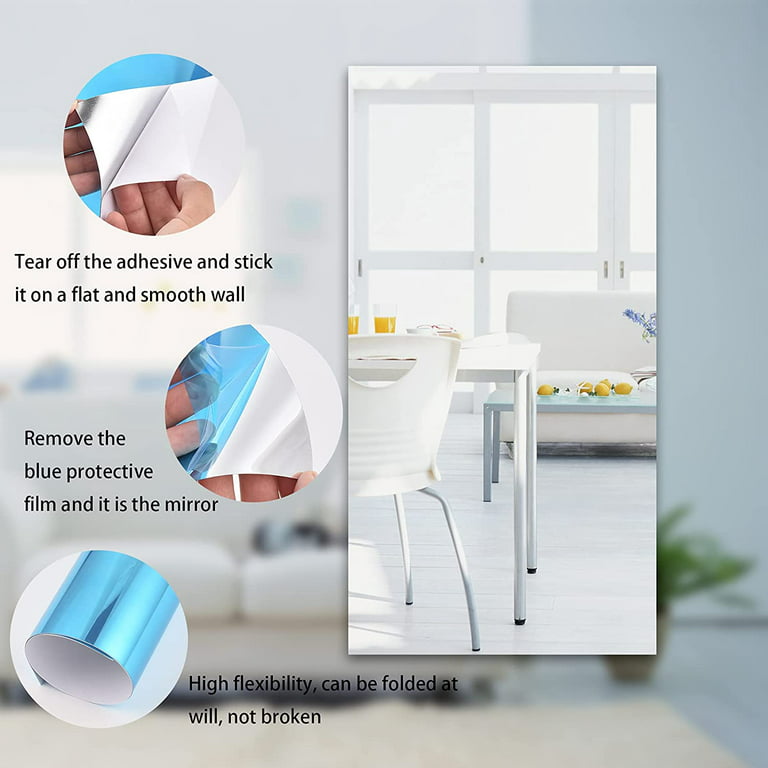 Flexible Mirror Sheets Self Adhesive Removable Non Glass Mirror Tiles  Mirror Stickers Decals for Home Room