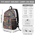 thumbnail image 3 of JIALIOU 14" Laptop Backpack Waterproof Airline Approved Stylish Casual Daypack for Travel Business College Work, Vibrant Color Mushrooms, 3 of 8