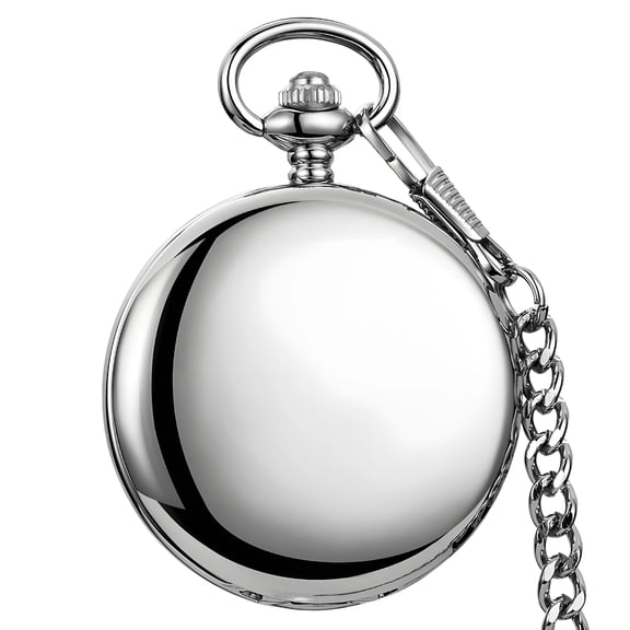 DESIGNICE Pocket Watches for Men,Simple Smooth Surface Pocket Watch,Classic Flip Phone Mens Pocket Watch,Christmas Graduation Birthday Fathers Day Gift,Silver