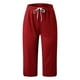 thumbnail image 4 of Pantalones deportivos de mujer de color liso y cintura media - Cintura elástica, diseño informal y estilizado - Pantalones para el día a día, el entrenamiento y las vacaciones, 4 of 4