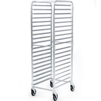 Giantex 20 Tier Bun Pan Rack, Bakery Rack w/2 Lockable Wheels, Aluminum Storage Cooling Trolley for Home Commercial