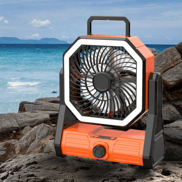 Shenmo Camping Fan Rechargeable, Battery Powered Fan With Led Lantern, Usb Battery Operated Tent Fan For Camping With Hook, Portable Personal Fan..