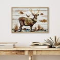 thumbnail image 4 of IDEA4WALL Framed Canvas Print Western Decor Brown Deer with Antlers Wall Art Animal Wildlife Mountain Nature Landscape Traditional Artwork for Living Room, Bedroom, Office - Natural 24"x36", 4 of 5