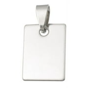 10pcs Stainless Steel Silver Square Pendant Blank Stamping Finding 21x15mm