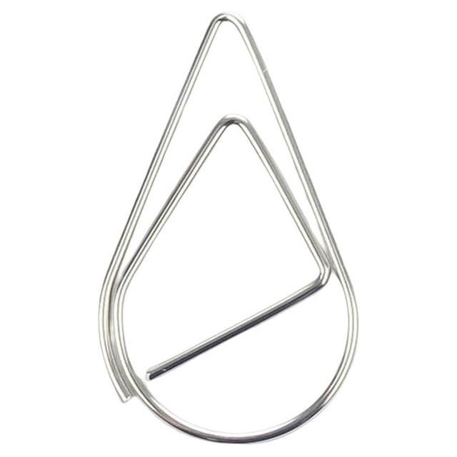 30 Pieces Paper Clip Cute Water Unfading Bookmarker Drop Shape Simple Style Solid Color Office School Note Book Photo Clamp Bookmark Silver