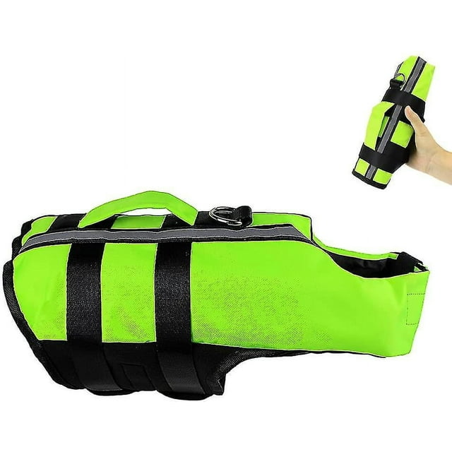 Chaleco salvavidas para perros con asa, reflectante y acolchado, ayuda para el entrenamiento de natación de perros pequeños y medianos.