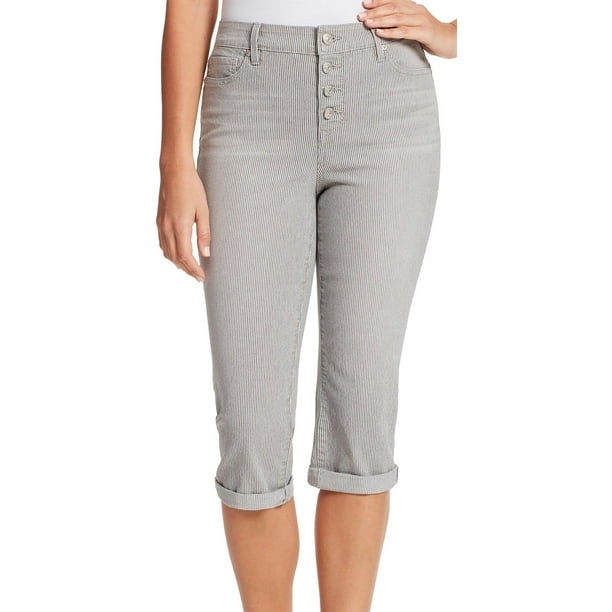 Gloria Vanderbilt Gloria Vanderbilt Womens Rail Striped Roll Cuff