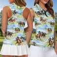 thumbnail image 4 of Jeiento 250th Anniversary Couple Matching Outfit Eagle Mens Golf Shirts Short Sleeve Dry Fit Collared Tops and Womens Zipper Shirt Sleeveless Racerback Workout Tops, Women's XS, 4 of 7