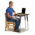 thumbnail image 4 of Tall Trapezoid Desk - Oak/Black/Black, 4 of 7