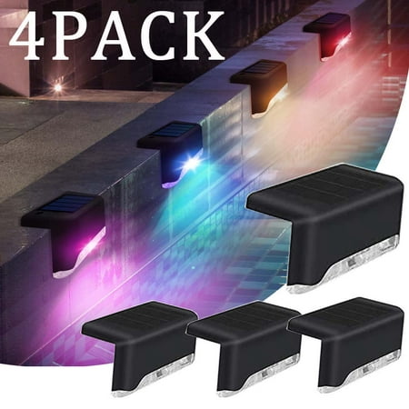 

4 Pack Solar Pool Side Lights Waterproof Color Changing Pool Accessories Night Lights Outdoor LED Lights for Stairs Steps Fence Patio Backyard Pathway Decoration