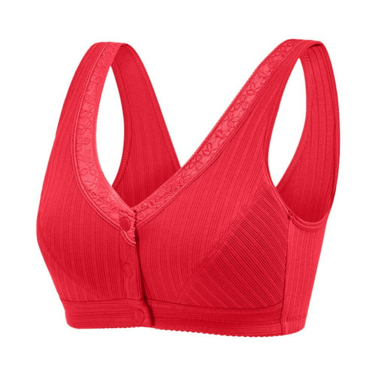 Xmarks Front Closure Bras for Women Post Surgery Padded - Comfortable Soft  Cotton Cup Big Size Bra Large Size Middle Age Women Everyday Wear