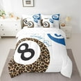 thumbnail image 2 of Homewish Laoperd Billiard Print 7-Piece Bedding Comforter Set,Ball Sport Gamer King Bedding Sets,Blue White Brown Bed Sheets For Girls Boys,Luxury Bedroom Decor Reversible, 2 of 8