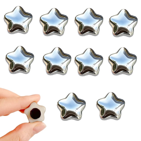 Silver Star Shaped Fridge Magnets, 5/10/15 Pack Decorative Strong Holding Magnets For Refrigerator Whiteboard Locker Kitchen Office Decor