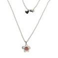 thumbnail image 2 of Sterling Silver Cabochon Pink tourmaline center Stone Flower Pendant Necklace, 2 of 5
