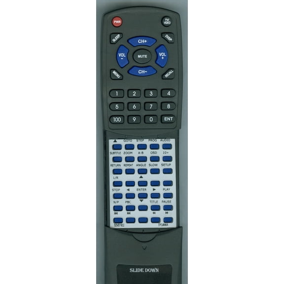 Replacement Remote for SYLVANIA RTSDVD1602, SDVD1602, SDVD1053D