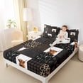 thumbnail image 4 of Homewish Leopard Peint Full Size Sheets,Rustic Highland Cow Bed Sheets,Bohemain Geometric Plaid Sheet Sets For Boys Kids,Luxury Bedroom Decor,4 Pieces, 4 of 7