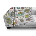 thumbnail image 3 of Tea Party Soft Flannel Fleece Throw Blanket, Coffee and Dessert Cupcake Bagel Doughnut Baked and Sweets Cinnamon Teapot, Cozy Plush for Indoor and Outdoor Use, 50" x 60", Multicolor, by Ambesonne, 3 of 6