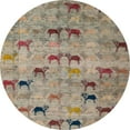 thumbnail image 1 of Ahgly Company Indoor Round Abstract Light French Beige Brown Abstract Area Rugs, 6' Round, 1 of 6