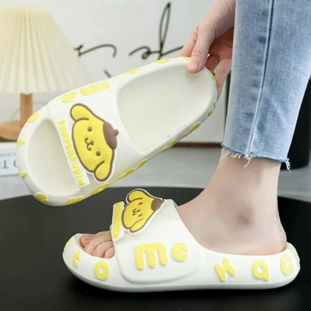 

Sanrio Hello Kitty Melody Kuromi Cinnamoroll Pom Purin Cartoon Women Slippers Summer Thick Sole Fashion Anti Slip Girl Slippers
