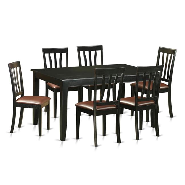 Dining Room Sets - Table & 6 Chairs, Black - 7 Piece - Walmart.com