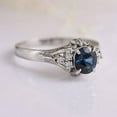 thumbnail image 6 of HeartsAndYou 2ct Natural Blue Sapphire Engagement Ring 14k SOLID White Gold Accent Trilogy, 6 of 9