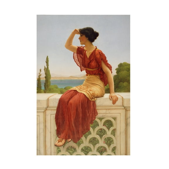 Canvas Wall Art - Masters Collection 'The Signal John William Godward' Wall Art for Living Room, Bedroom, or Office Décor by Trademark Fine Art - 12 x 19 Inches
