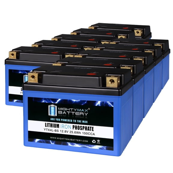 YTX4L-BSLIFEPO4 Lithium, Replacement Battery Compatible with Enduro R, SMC, SXC, SMC-R - 10 Pack