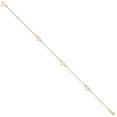 thumbnail image 2 of Auriga 14K Yellow Gold Adjustable Fancy Heart Anklet 9inchfor Women, 2 of 7