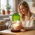 thumbnail image 6 of Hyindoor Flower Candle Warmer Lamp with Timer, Vintage Wax Melt Warmer for Scented Wax with 2 GU10 Bulbs, Birthday Gifts for Women, Mom Gifts Idea (Green), 6 of 11
