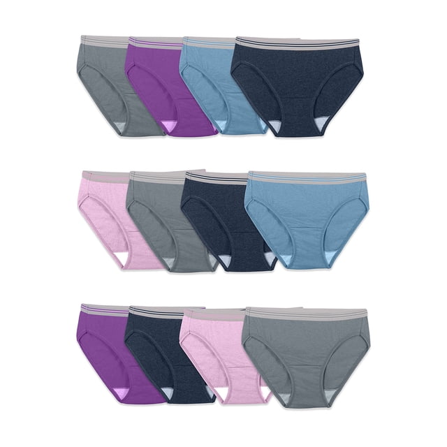 Calzones bikini de algodón sin etiqueta para mujer Fruit of the Loom, 6 unidades