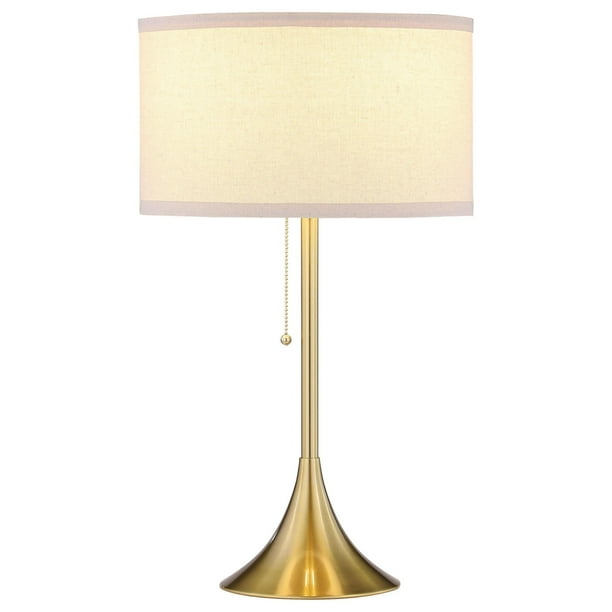 Lámpara de mesa Benzara Mikka Pull-Chain Gold Beige 36 x 36 x 61 cm