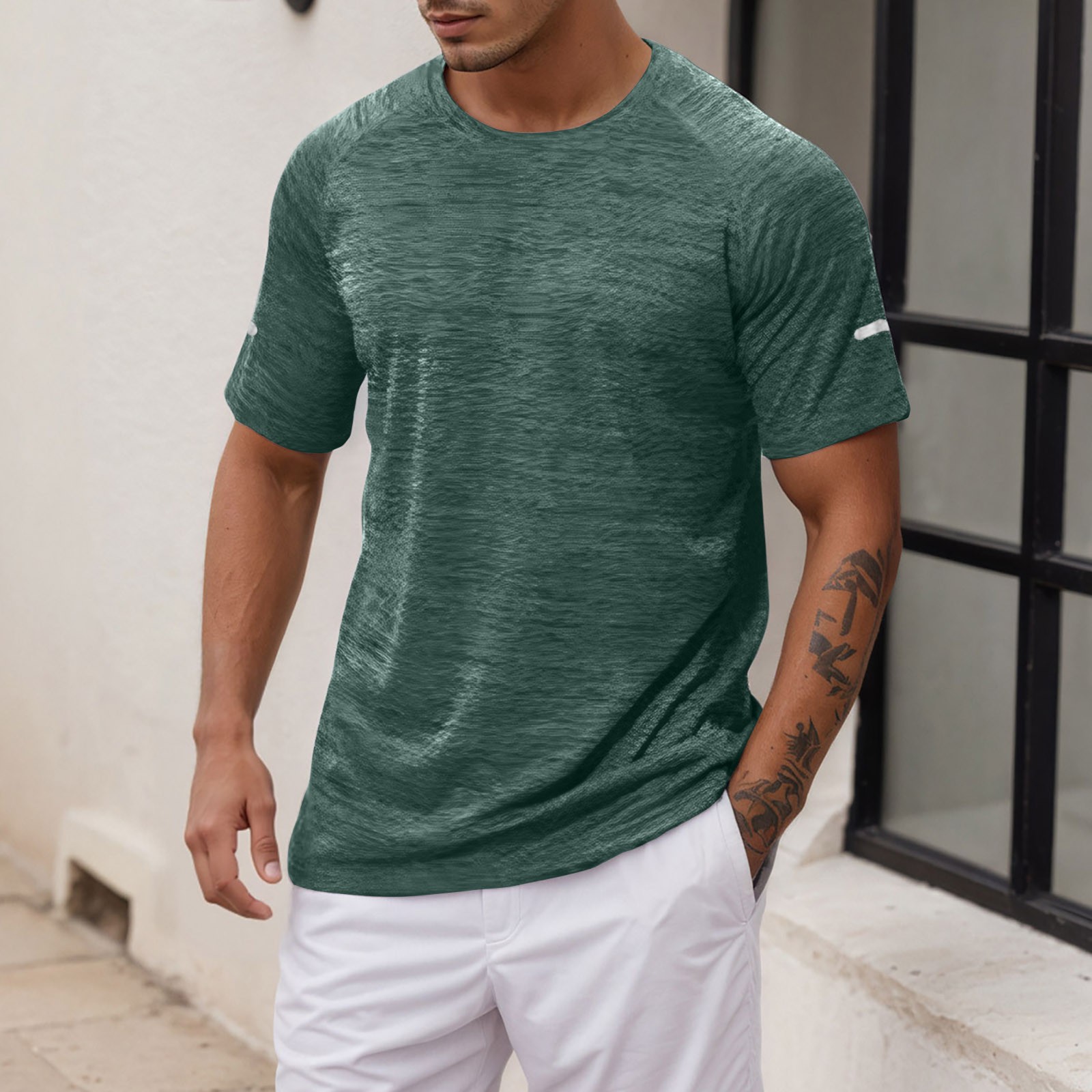 T-shirt Sport Homme Coupe Ample – Tissu évacuant L’humidité, Printemps/été, Pour Fitness Et Running