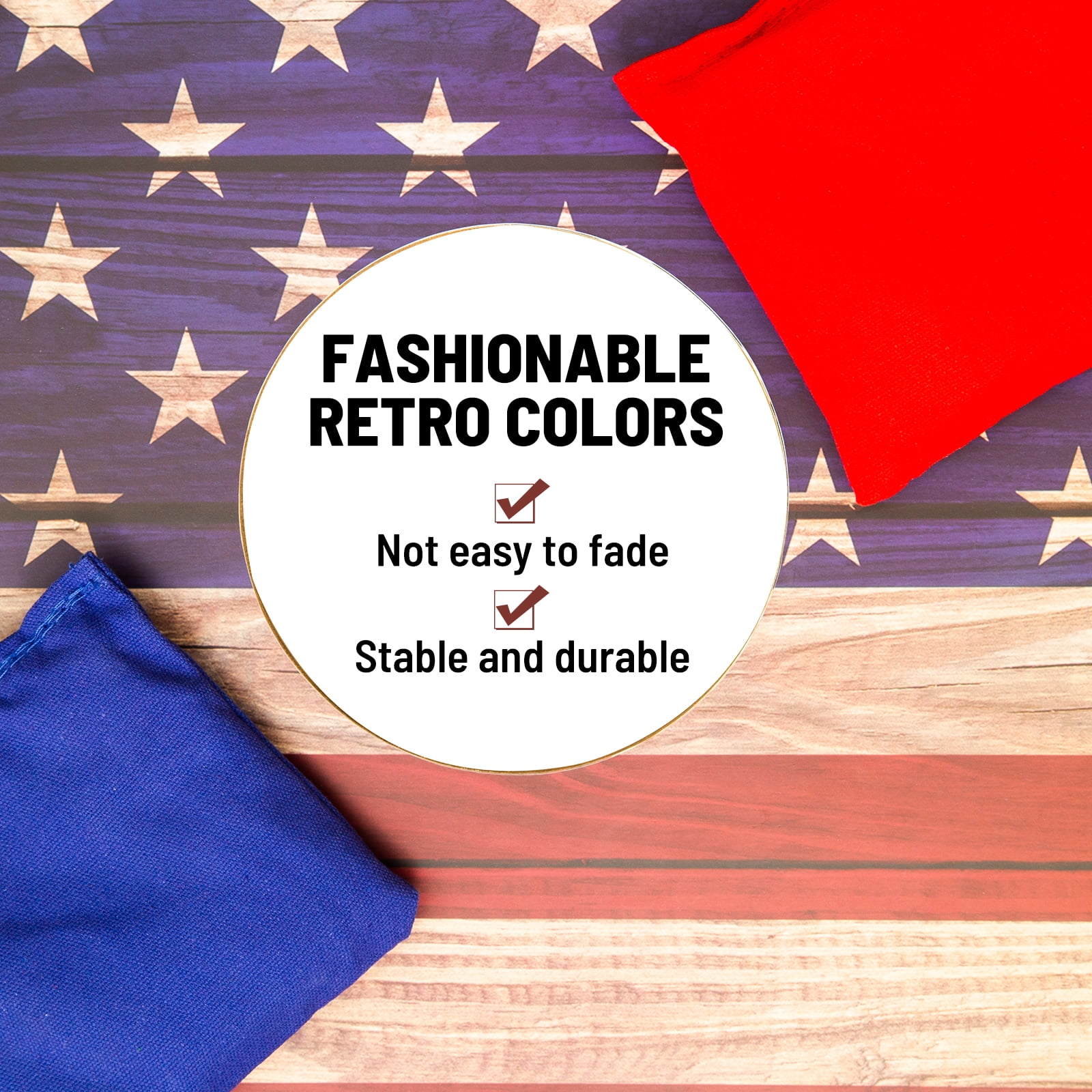 Cometoss Cornhole Set Corn Holes Outdoor Game 4' x 2' Cornhole Boards Bean Bag Toss Game Outdoor for Family Lawn Beach Outside Activities,Include 8 Bean Bag 1 Carrying Bag 47.2x23.6 Inch America Flag