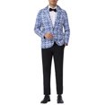 thumbnail image 2 of Blazer Floral INSPIRE CHIC para Hombre con Solapa Notch de Una Botón Retro, Chaqueta Deportiva XL Azul Marino, 2 of 6
