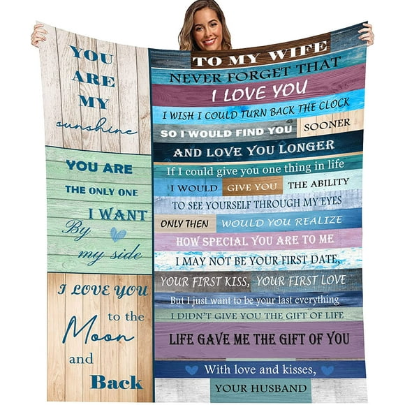 LHSHID Gifts for Wife from Husband Wedding Anniversary Romantic Gifts for Her to My Wife Gifts from Husband Christmas Valentines 30th Birthday Gifts for Wife Wife Blanket