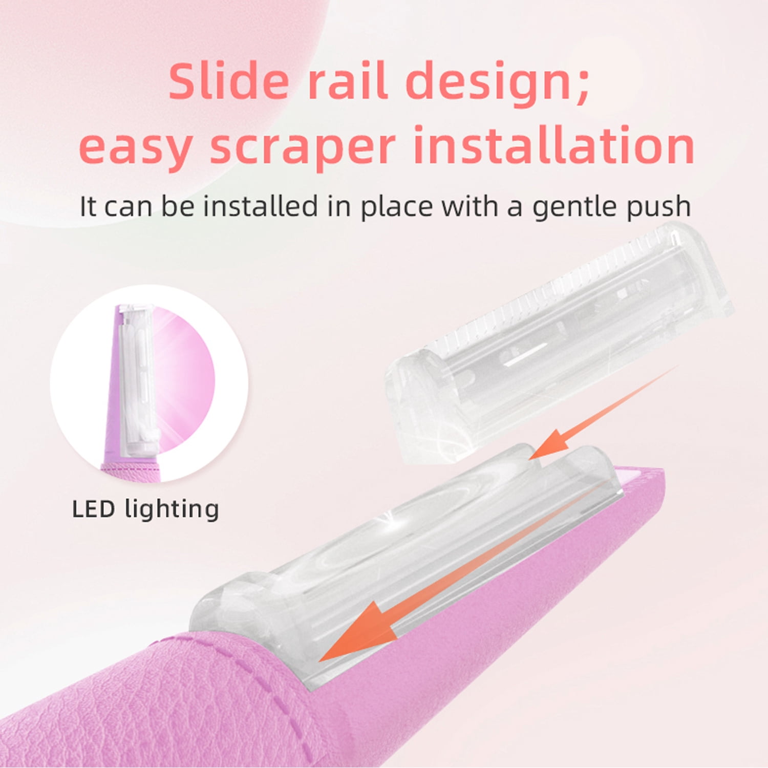 Sonic Dermaplaning Tool for Women, Rechargeable Face Dermaplane Razor with 14,000 Vibrations, 3 Speeds with LED Light, 12 Blades for Peach Fuzz Removal & Facial Exfoliation(Pink)
