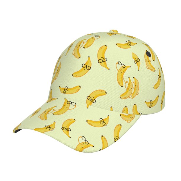 Fotbe Bananas Gorro Clásico de Béisbol, Gorra Ajustable con Broche Snapback, Gorro de Exterior de Algodón Suave