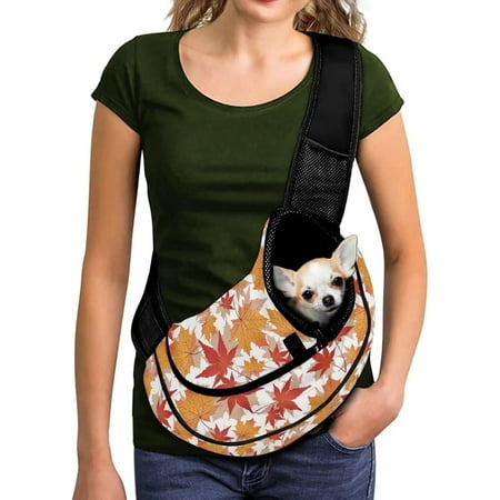 Hgudesign Leopard Animal Print Pet Carrier Sling for Small Dogs s Hands Free Pet Puppy Outdoor Travel Carrier Bag Adjustable Strap Padded Shoulder Sling Travel Tote Bag