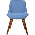 thumbnail image 3 of Armen Living Agi Upholstered Dining Side Chair in Blue and Walnut, 3 of 7