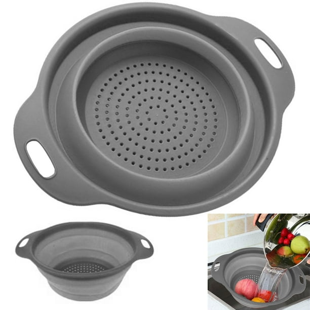 1 X Collapsible Strainer Colander Silicone Bowl 11.8" Kitchen Sink