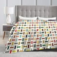 thumbnail image 4 of DouZhe Ultra-Soft Micro Fleece Lightweight Flannel Bed Blanket, Multicolored Sticks Wicker Print Cozy Warm Throw Blankets, 50"x40", 4 of 7