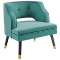 thumbnail image 2 of Modway Traipse Button Tufted Open Back Performance Velvet Armchair in Teal, 2 of 7