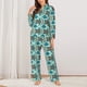 thumbnail image 2 of Balery Turtles And Seahorses Conjunto de Pijama con Estampado para Mujer, Conjunto de Dos Piezas con Manga Larga, Ropa de Dormir Suave con Bolsillos, Pijamas Cómodos-Medium, 2 of 7