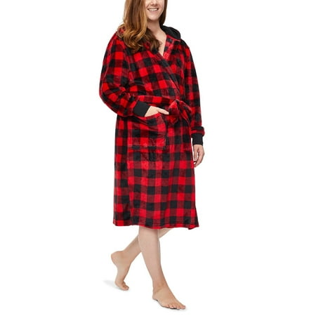 

Shuttle tree Christmas Matching Family Pajamas Sleep Robe Red Plaid Printed Long Sleeve Nightgown Xmas Loungewear
