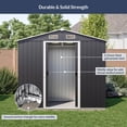 thumbnail image 3 of BELLEZE 8 x 6 FT Outdoor Storage Shed, Reinforced Garden Shed with Air Vent, Lockable Door, Weatherproof Metal Outside Storage Shed for Store Bike, Tools, Lawnmower, Outdoor Chairs in Backyard, Patio, 3 of 7
