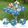 thumbnail image 4 of Blue Stars and Baseballs Pattern Square Fitted Tablecloth with Elastic Edge,Square Table Cover,Washable Elastic Table Cover for Home Kitchen Party Decor 34"x34", 4 of 6