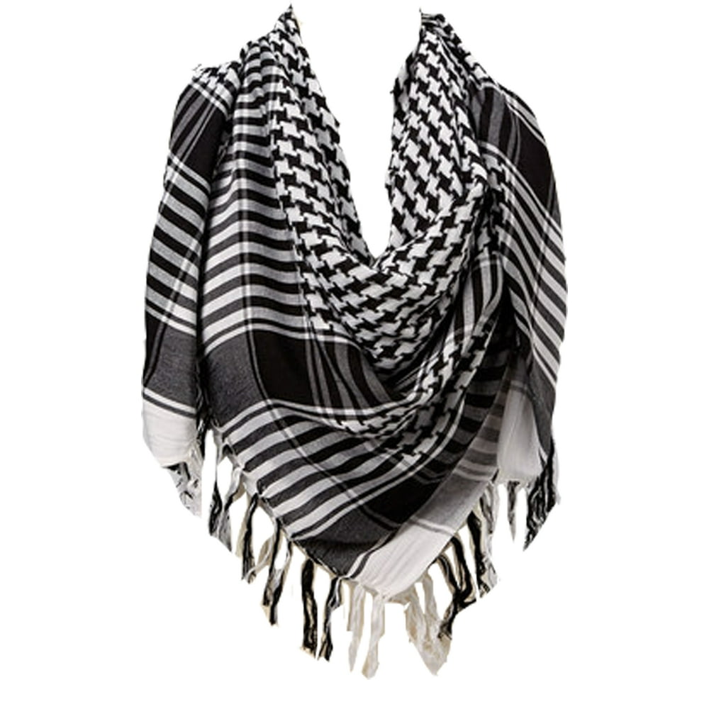Amtal - Amtal Unisex Soft & Silky Houndstooth Square Scarf with Tassels ...