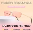 thumbnail image 6 of Retro Small Narrow Rimless Sunglasses Clear Eyewear Vintage Rectangle Sunglasses for Women Men, 6 of 6