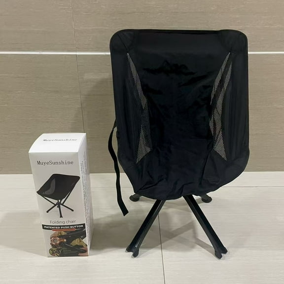 MuyeSunshine Folding chair - Lightweight Folding Chair for Camping - Supports 300 Lbs - Perfect for Outdoor Adventures - Black Chair